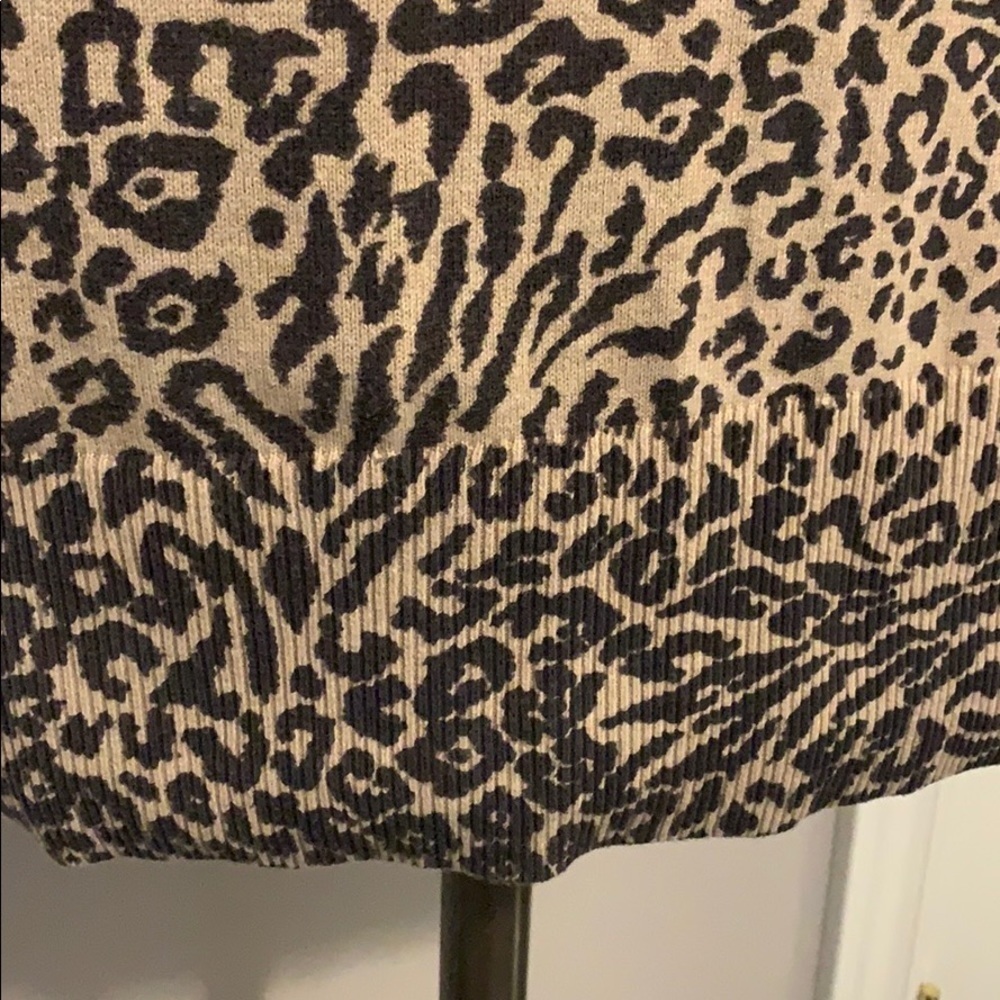 Jacob Leopard Print Dress Small Long Sleeve Crew Neck Animal Bodycon Mini Brown - Picture 9 of 10